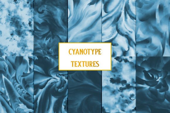 Download 19 Cyanotype Textures - Type Collection