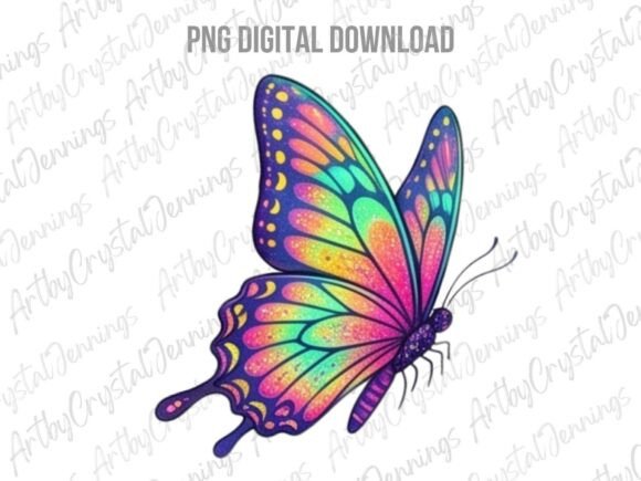 Download Vibrant Rainbow Butterfly PNG - Premium Resources