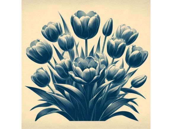 Download A Cyanotype Print of Tulips, Giving a Vi - Type Collection