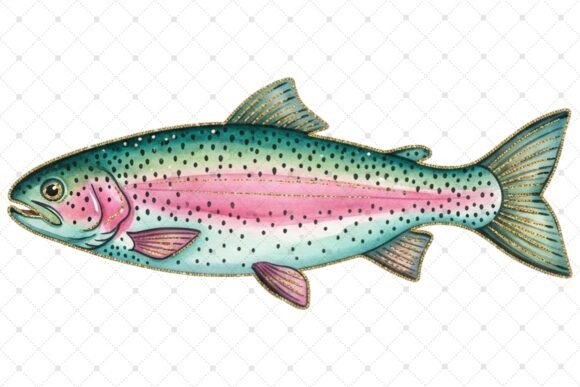 Download Vibrant Rainbow Trout Fish Illustration - Vibrant Collection