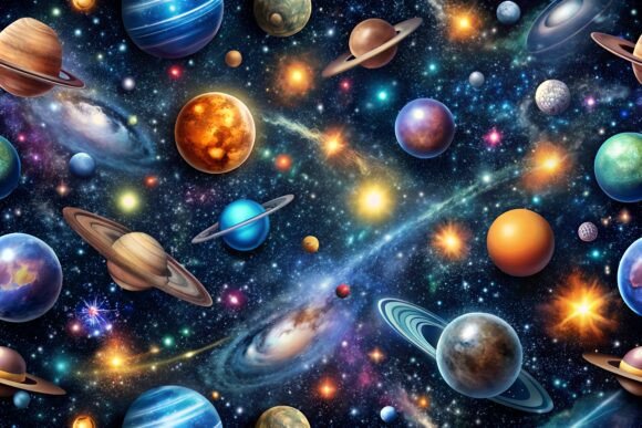 Download Vibrant Outer Space Galaxy Planets. - Premium Bundle