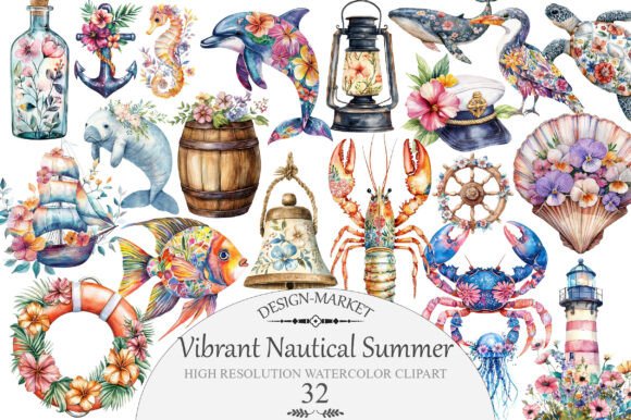 Download Vibrant Nautical Summer Clipart - Premium Resources
